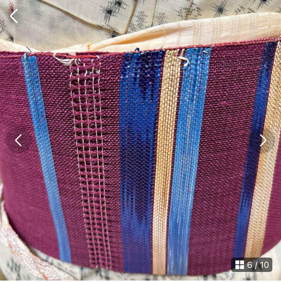 【未使用近い・美品】草木染め 羅 名古屋帯 麻 紫系 上質 夏帯 未使用に近い 羅 麻 夏帯 名古屋帯 草木染め パープル - メルカリ