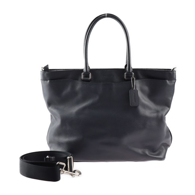 COACH コーチ トートバッグ F68944 レザー ネイビー系 シルバー金具