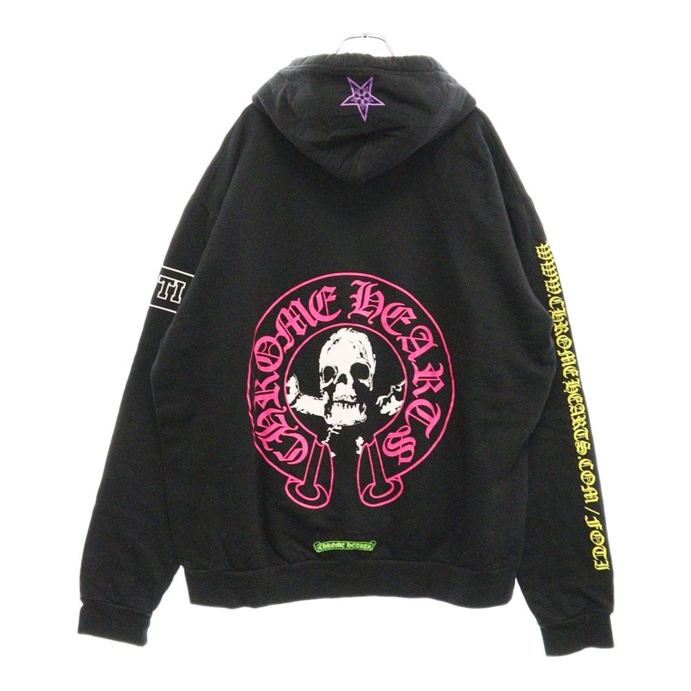 送料込♪【Chrome Hearts】ホースシュー パーカー Web限定☆ ☆入手困難☆希少 マルチカラーホースシューロゴ ジップフーディ