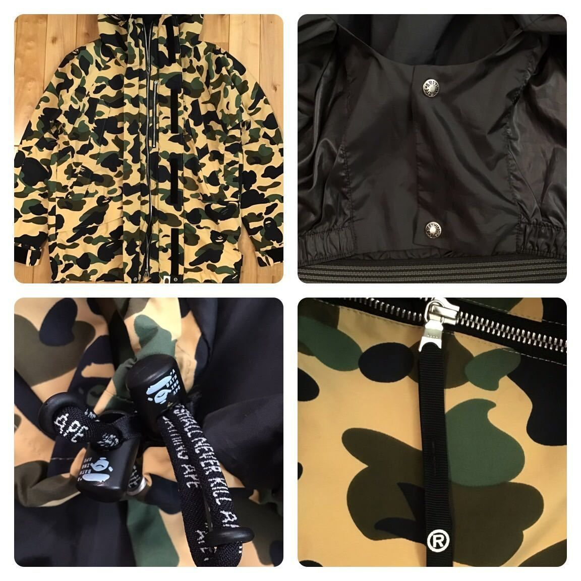 GORE TEX スノボジャケット Mサイズ a bathing ape BAPE snowboard jacket エイプ ベイプ アベイシングエイプ 迷彩 1st camo yellow