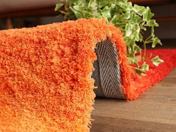 オレンジ ラグ マット 絨毯 きめ細かいグラデーションのふかふか癒し