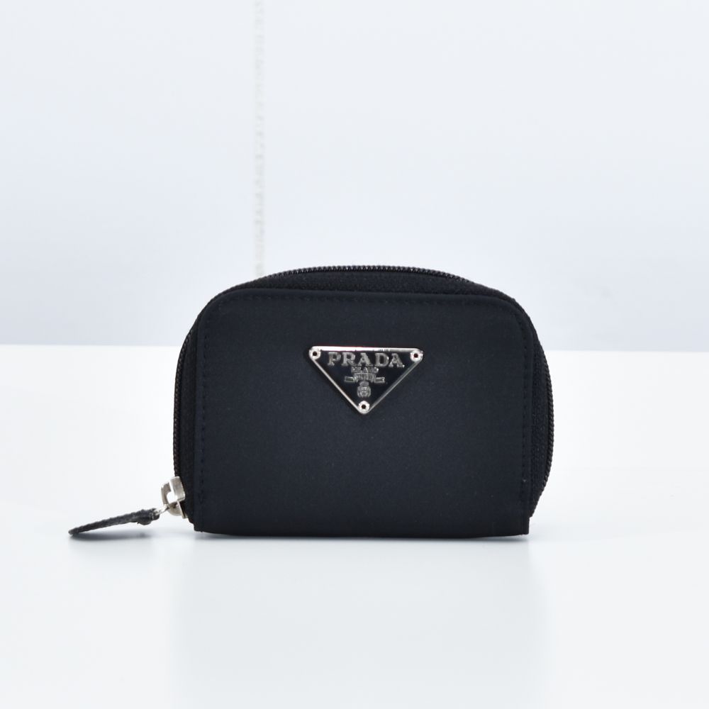 驚きの値段 中古USED 253677150 ブラック ナイロン ミニ コインケース PRADA 小物