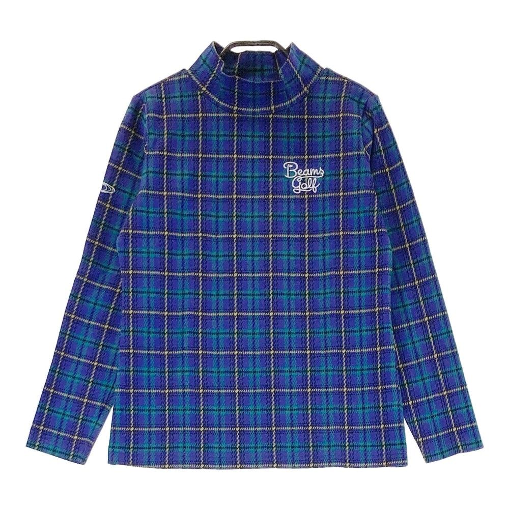 サイズ：M BEAMS GOLF ビームスゴルフ  ハイネック 長袖Tシャツ チェック柄 パープル系 [240101346389]# ゴルフウェア レディース ストスト