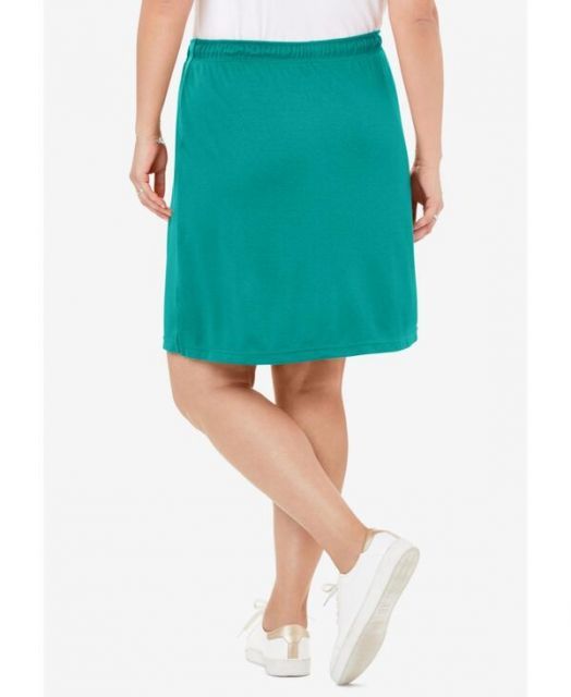 ウーマン ウィズイン レディース スカート ボトムス Plus Size Within Sport Knit Skort Waterfall