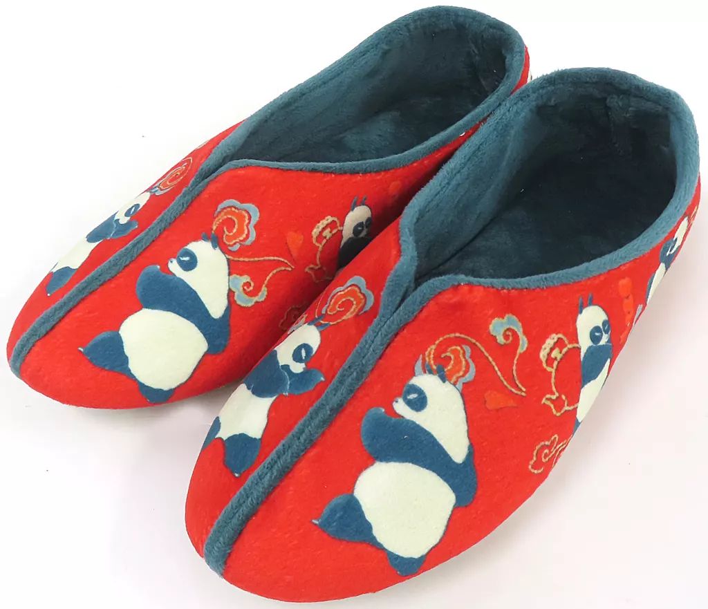 中古】雑貨 早乙女玄馬(パンダ) チャイナ風ルームシューズ