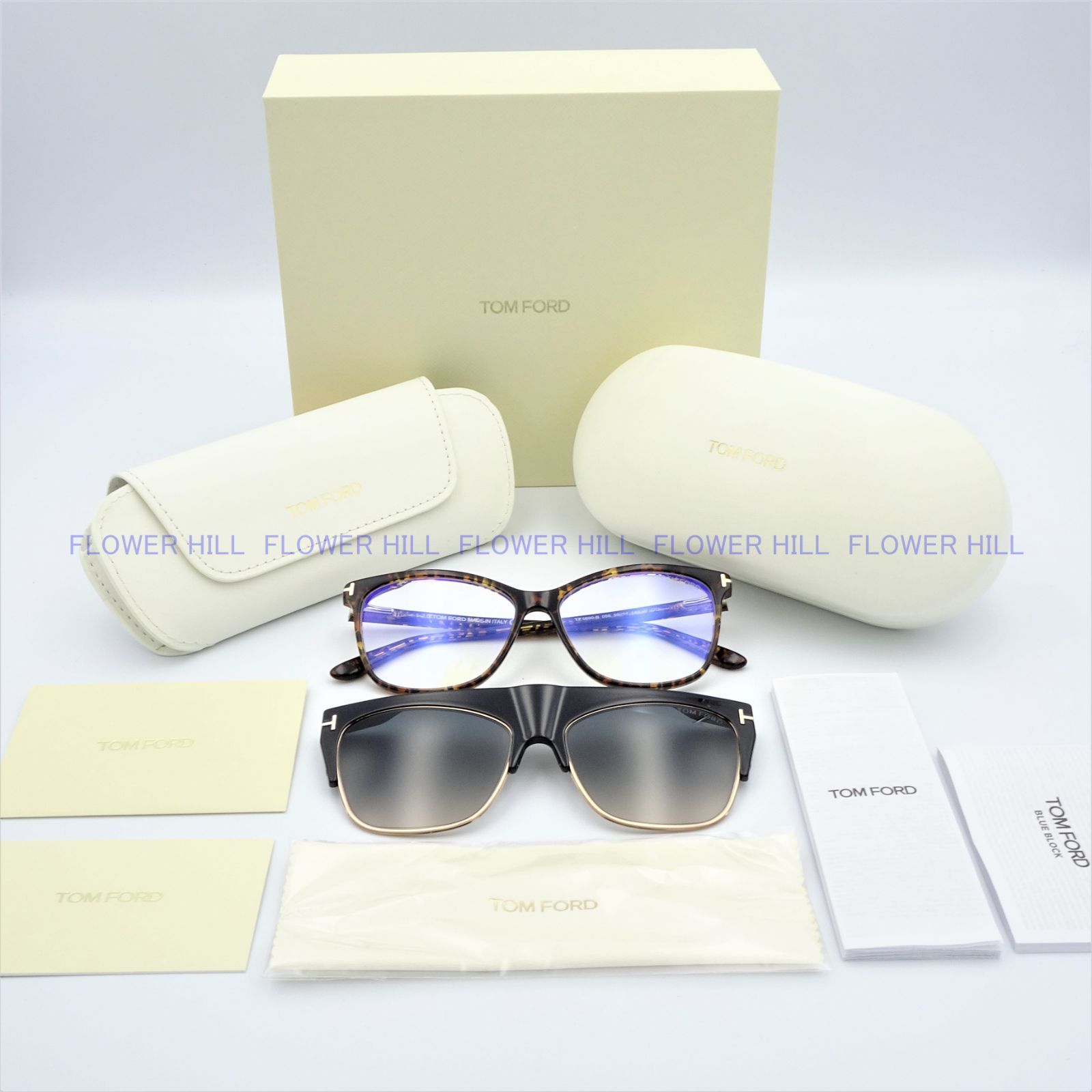 TOM FORD トムフォード TF5690-B 056 クリップオンサングラス ブルー 