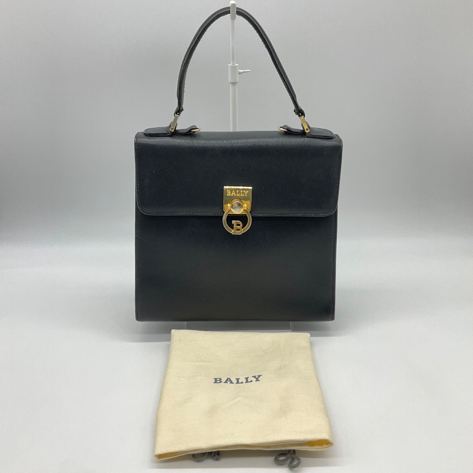 BALLY バリー ハンドバッグ ブラック レザー ロゴ金具 ゴールド金具 フォーマル ケリー風 【中古】BCランク 2_137 - メルカリ