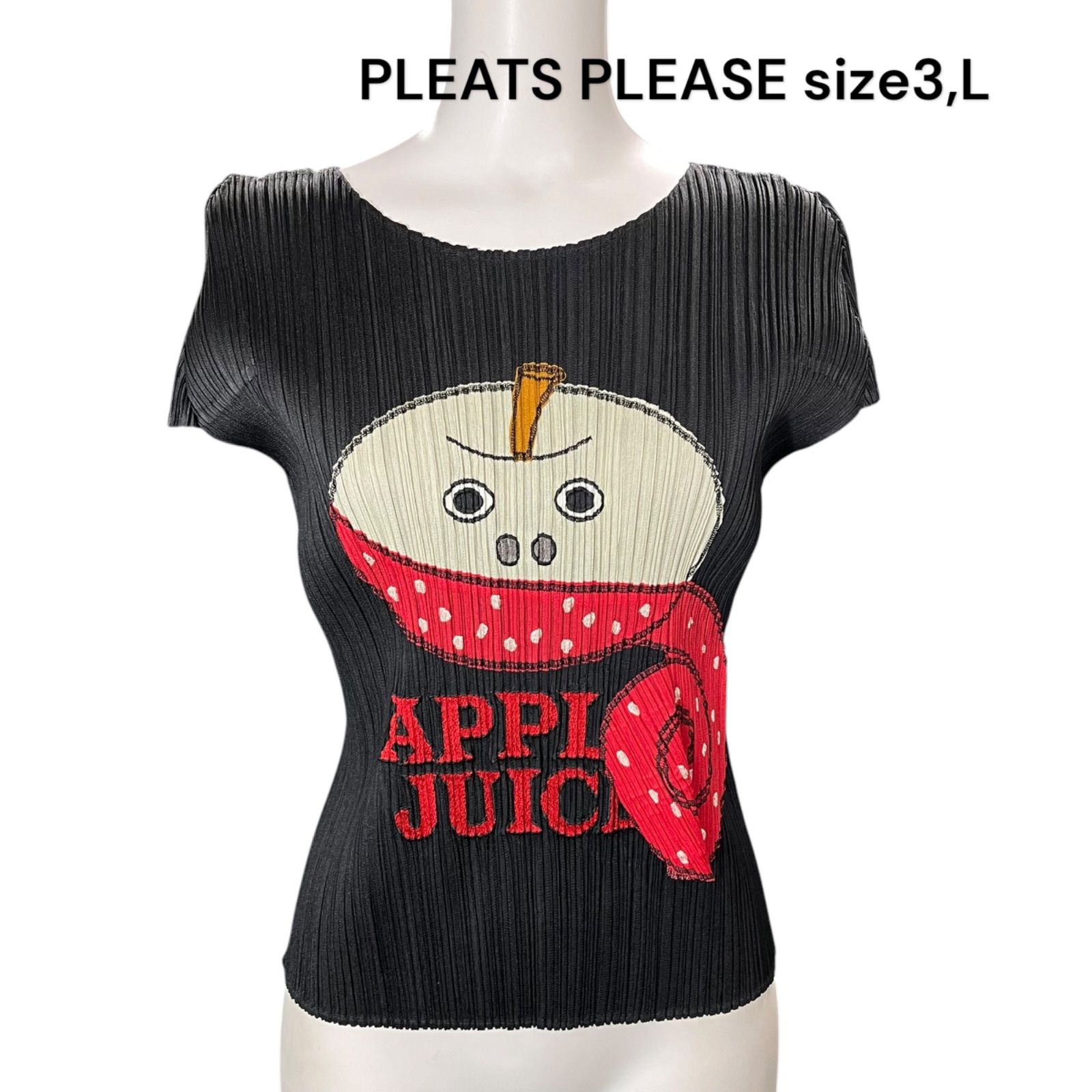 極美品 プリーツプリーズ PLEATS PLEASE APPLE JUICE カットソー 