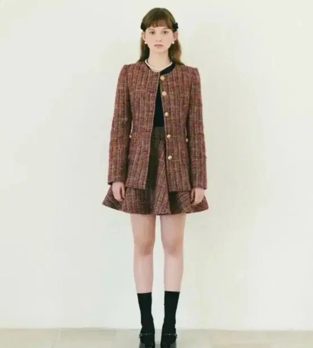 fletta ツイード セットアップ レッド S