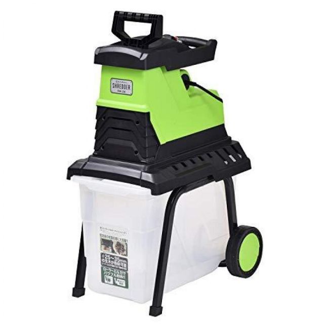 山善 電動ガーデンシュレッダー 園芸用電動粉砕機 AC電源 ローラーミル刃 大容量55L 車輪付き 家庭菜園 木くず YRM-35B