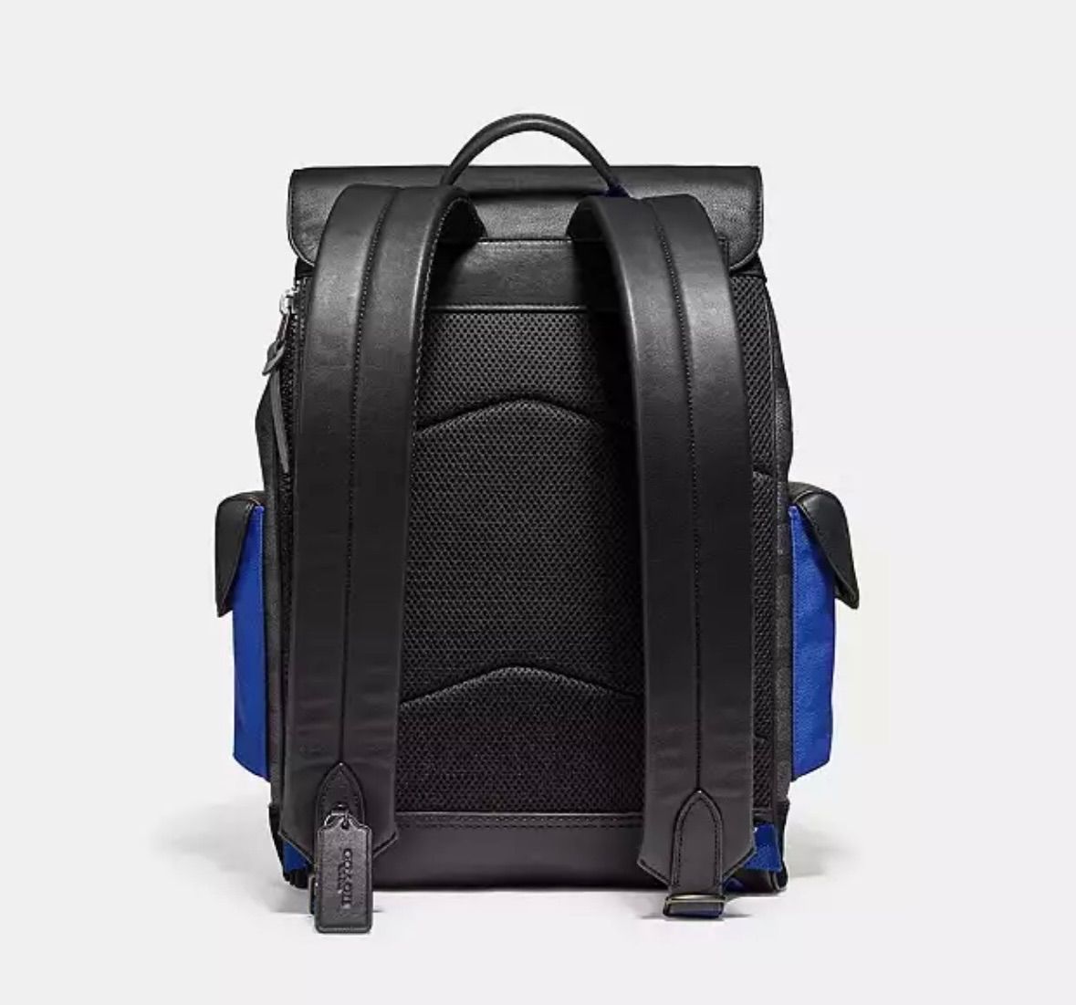 COACH リビントン バックパック リュック 大容量 ブラック×ブルー 楽天