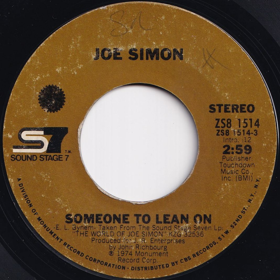 Joe Simon Someone To Lean On / I Got A Whole Lot Of Lovin' Sound Stage 7 US  ZS8 1514 208455 SOUL ソウル レコード 7インチ 45 - メルカリ