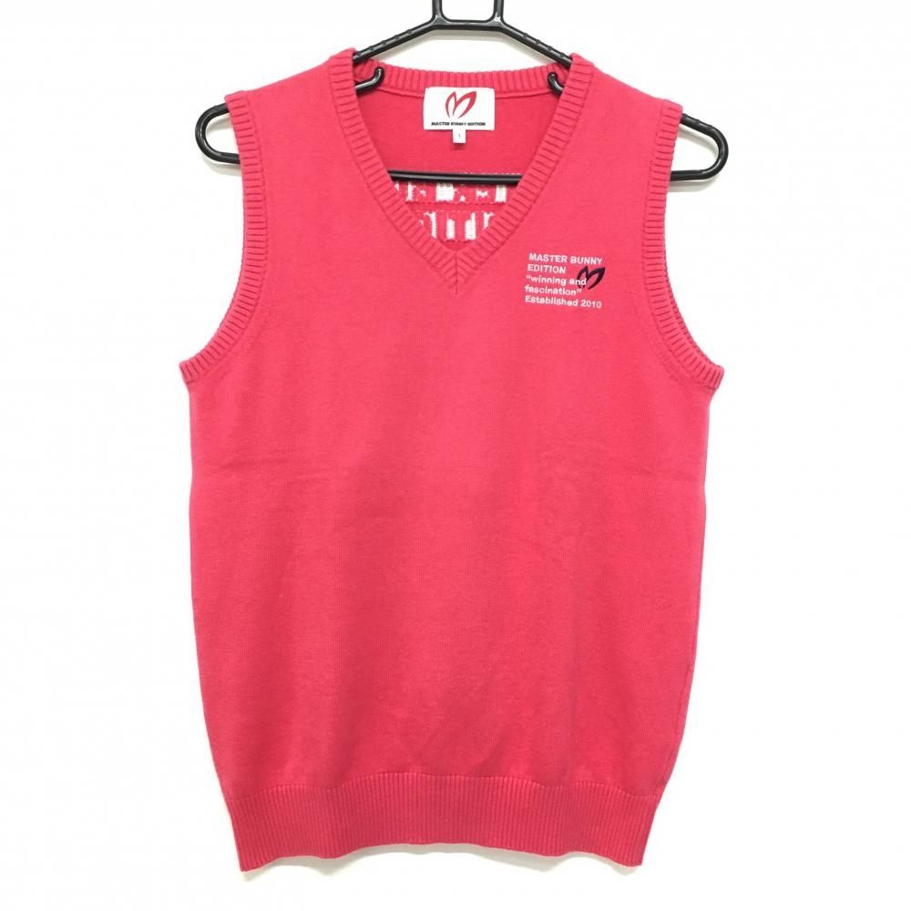 超 マスターバニー ニットベスト ピンク カシミヤ混 レディース 1 M ゴルフウェア MASTER BUNNY EDITION