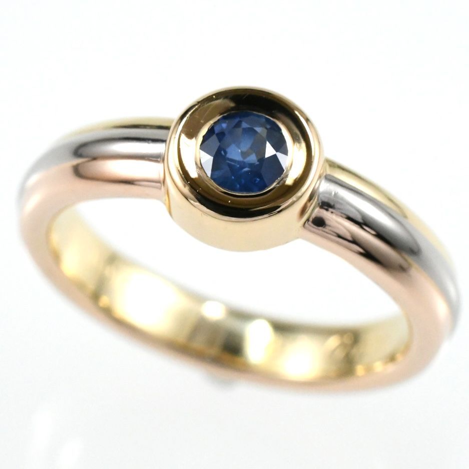 Cartier カルティエ モノストーン リング サファイア K18 スリーカラー