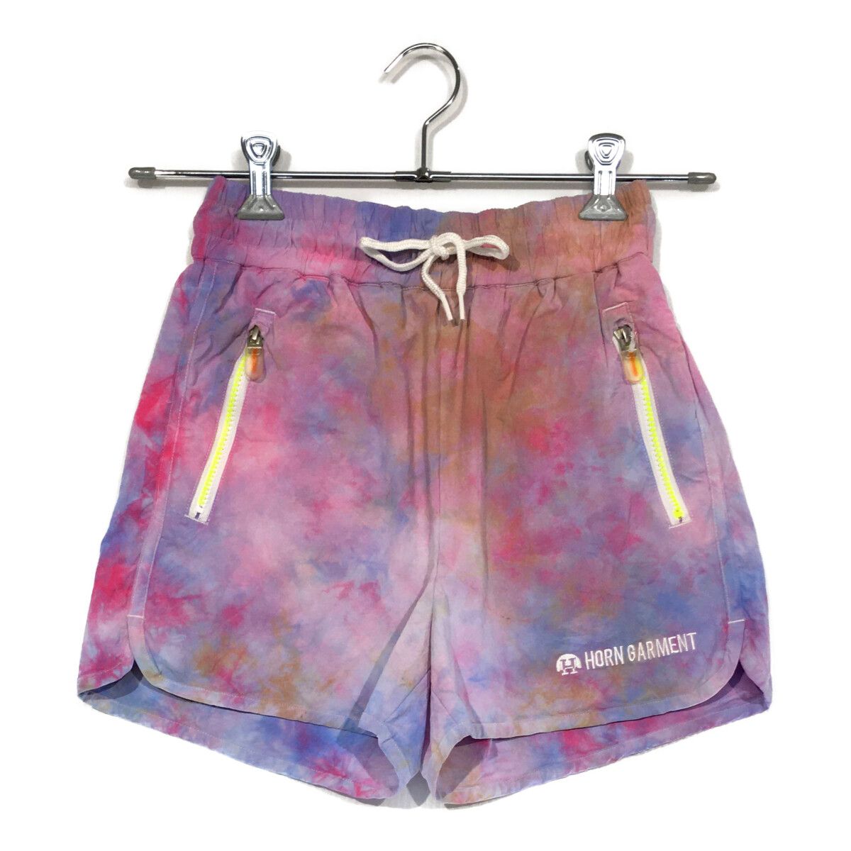 HORN GARMENT - coco 中古 ホーンガーメント HORN GARMENT レディース ショートパンツ 36(S) 水色系 タイダイ柄 中古 レディース ホーンガーメント HORN GARMENT ショートパンツ