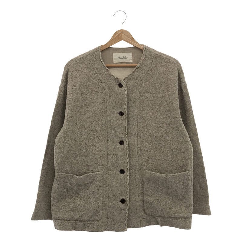 ネストローブ コットンヤクナッピングノーカラージャケット nest robe / ネストローブ | コットンヤクナッピング ノーカラー