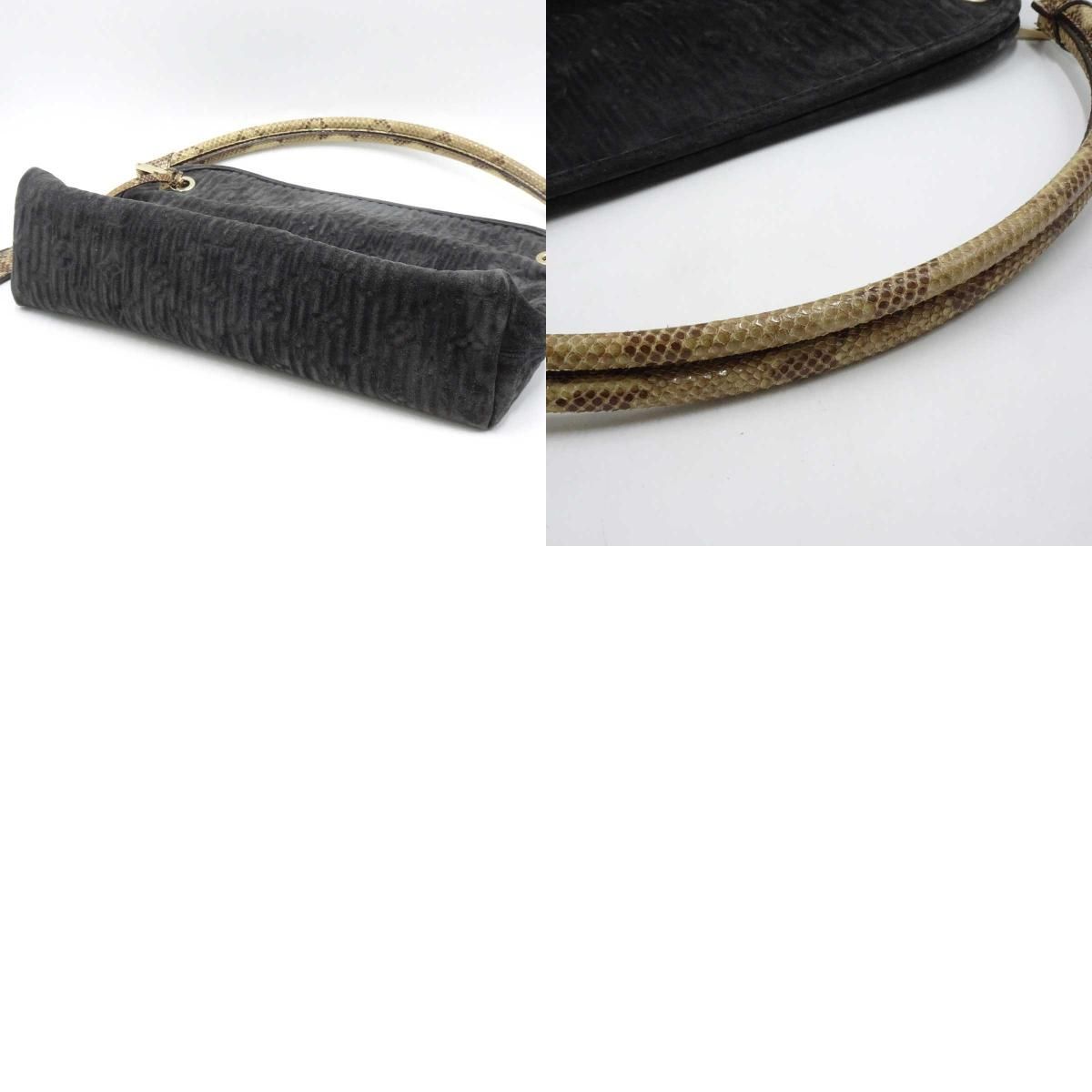 LOUISVUITTON ウィスパー スエード ハンドバッグ AA154 ルイ・ヴィトン ウィスパーGM ハンドバッグ スエード パイソン