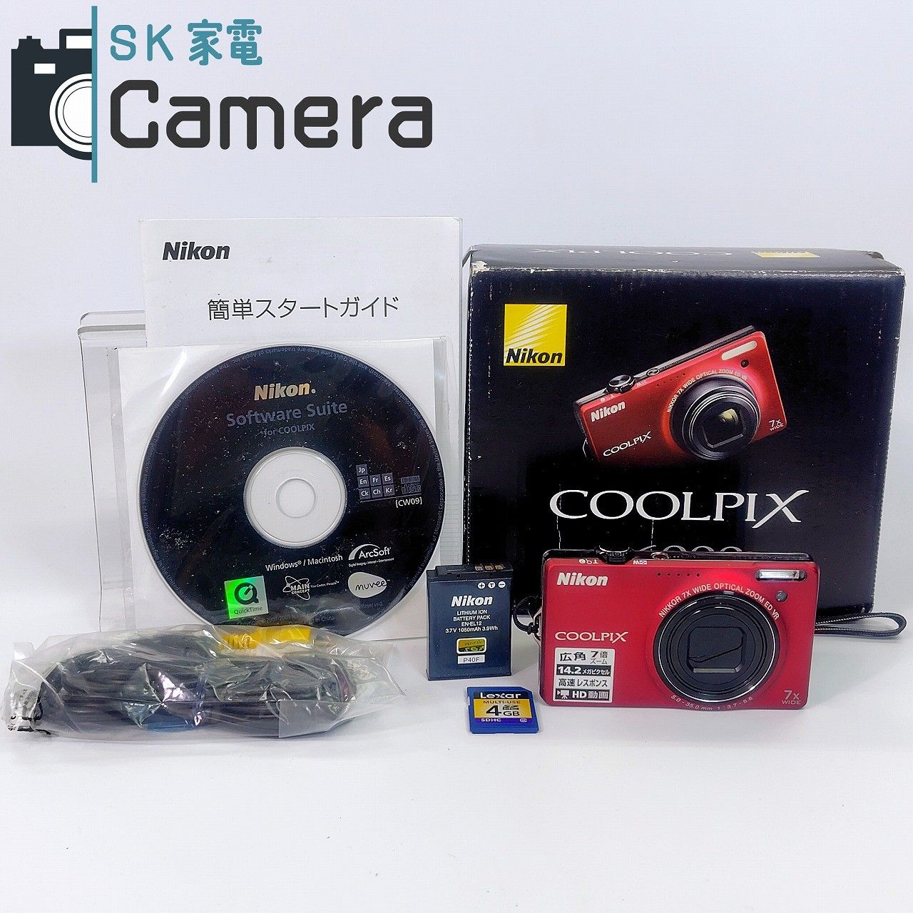Nikon COOLPIX S6000 ニコン クールピクス レッド 箱 SD4GB 付 【公式