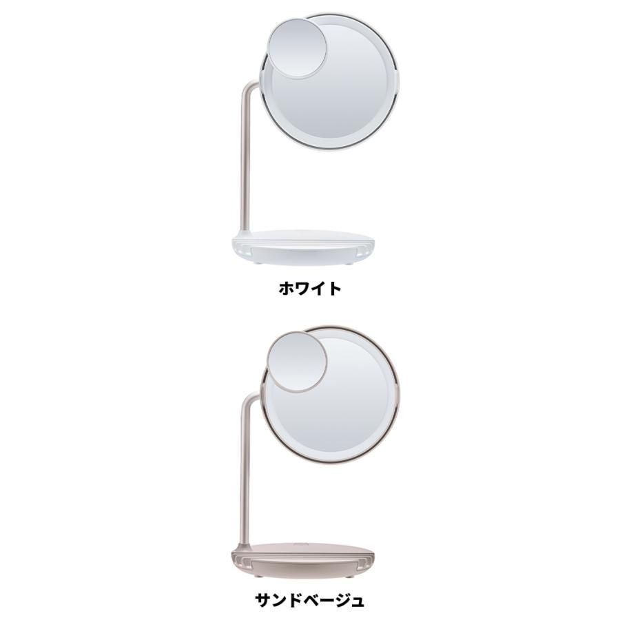 拡大鏡付き 卓上ミラー ファン ライトミラー LEDライト 化粧鏡 女優ライト ライト付き 卓上鏡 5倍拡大 卓上 スタンド USB充電