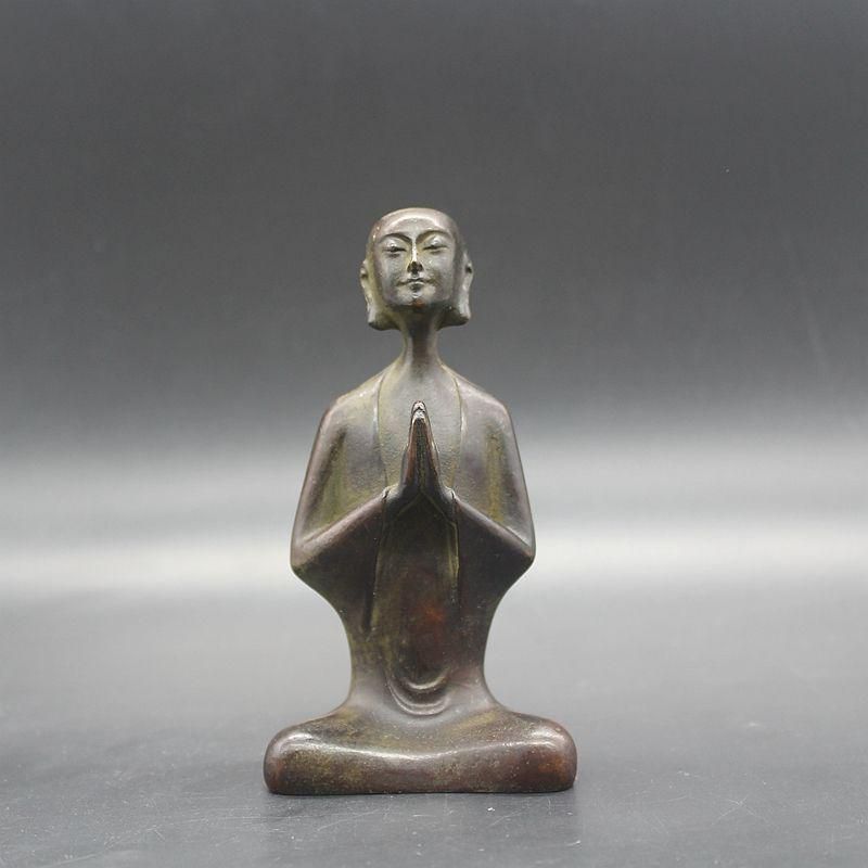 長寿仏 仏像 寸仏 銅器 彫刻 装飾品 工芸品 美術品 置物 仏像 銅製 留金 釈迦牟尼 世尊 仏陀 如来仏 仏教 賞物 置物 希少