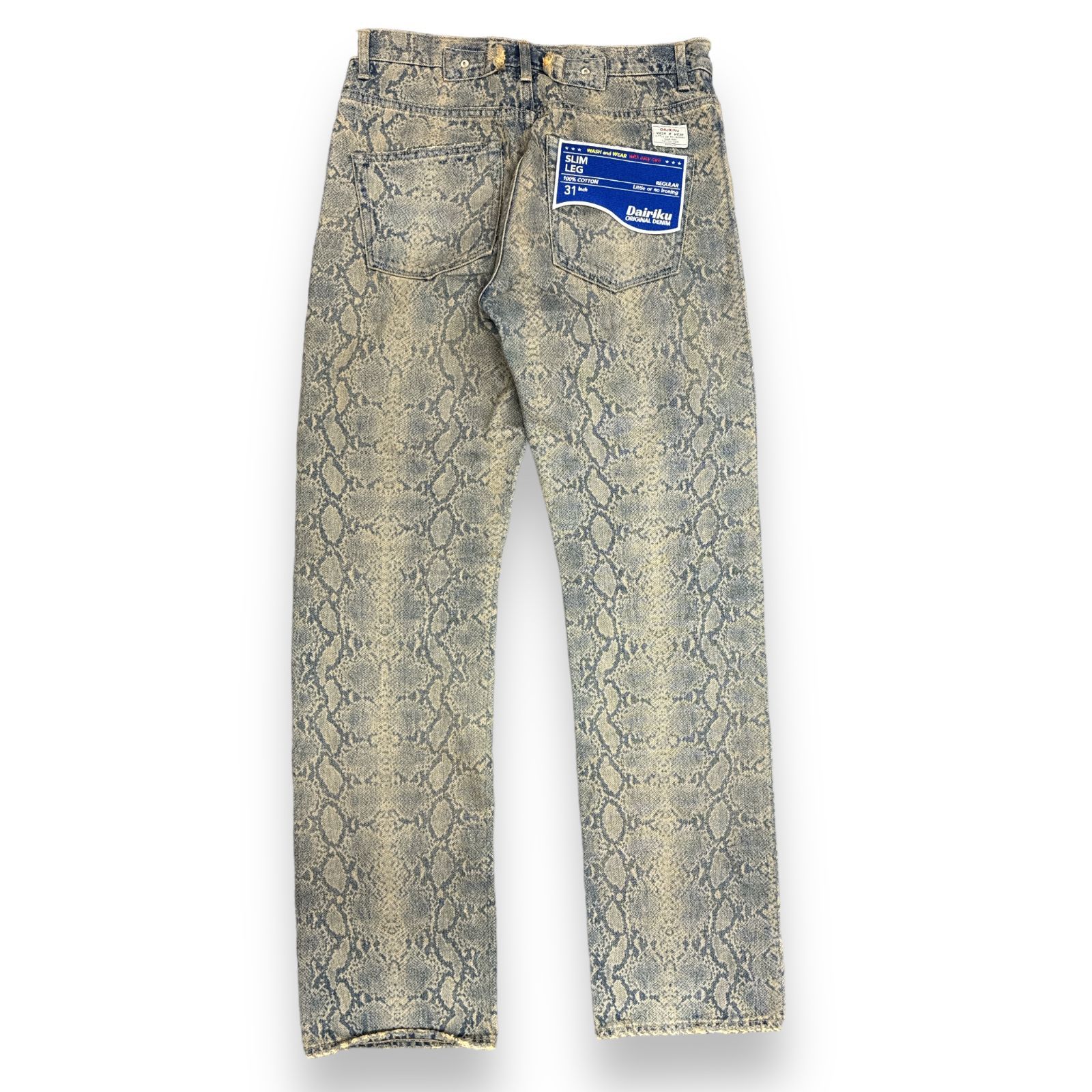 DAIRIKU 23AW Python Slim Denim Pants デニム ジーンズ 蛇柄 パンツ ダイリク インディゴ系 31 D-5 74355A7