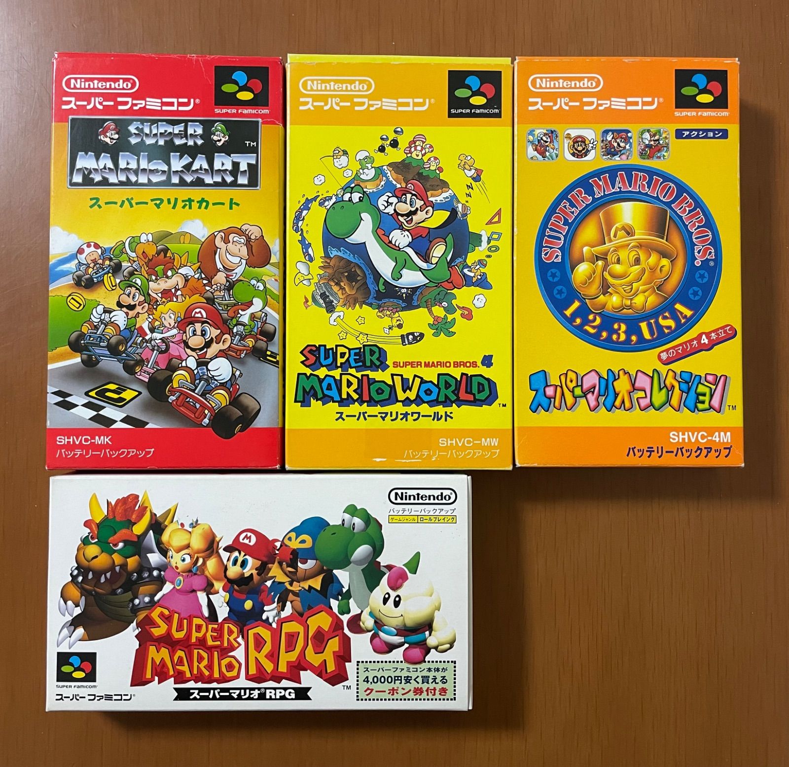 SFC 任天堂 スーパーマリオワールド マリオカート マリオコレクション マリオRPG 箱説付き スーパーファミコンソフト