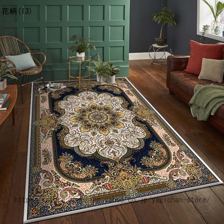 ラグ ヴィンテージ オリエンタル ペルシャ風 絨毯 北欧 二畳 オシャレ カーペット 長方形 花 柄 ビンテージ風 ペルシャ絨毯風 レトロ 床 ...