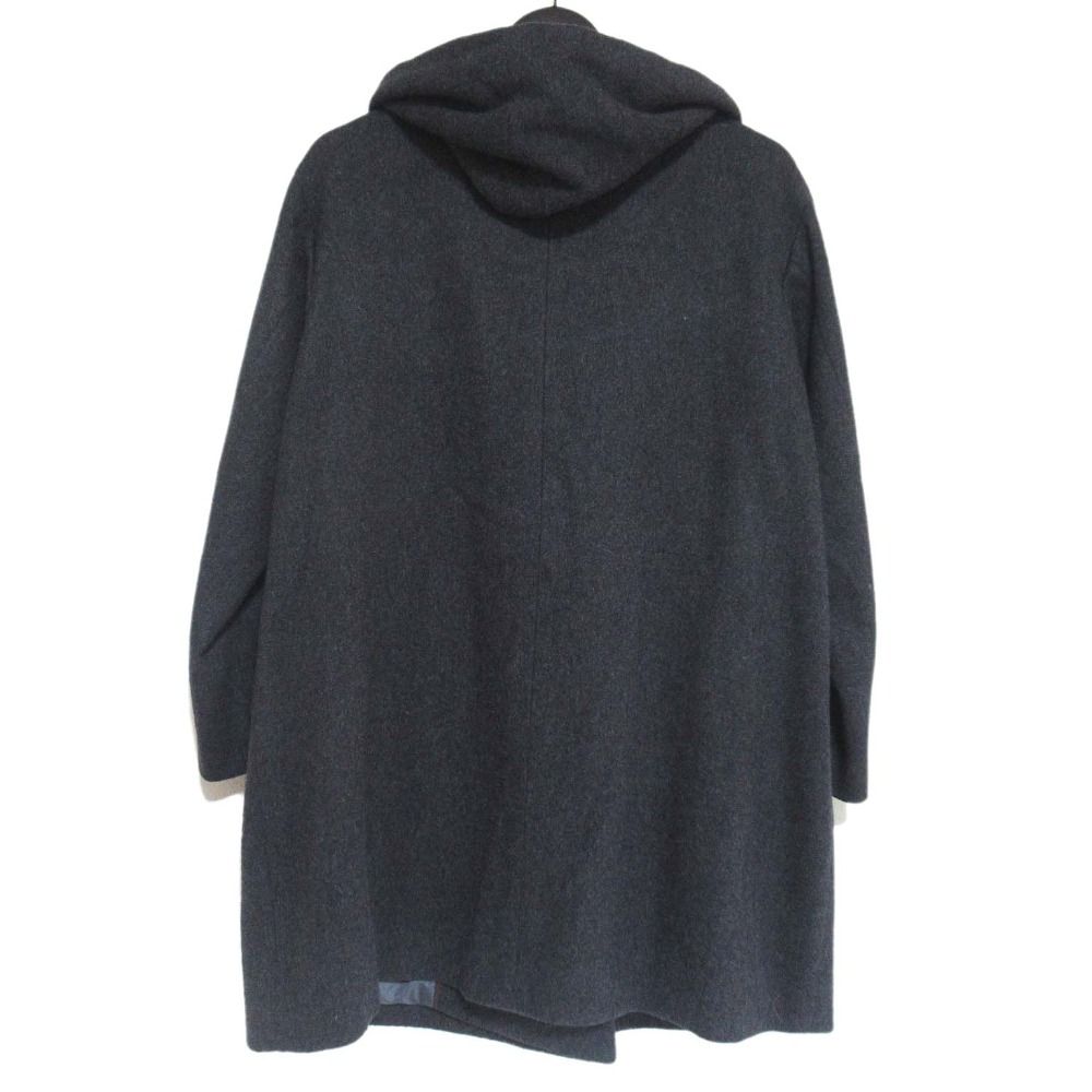 LANVIN en Bleu ランバンオンブルー ウール ダブルブレスト フーディーコート 3794126 サイズ38 チャコールグレー レディース 古着