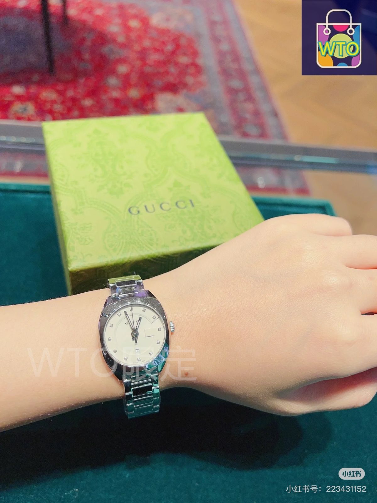 GUCCI ダイヤ　　時計 今日WTO】Gucci グッチ クラシック円方腕時計 12 個の小粒