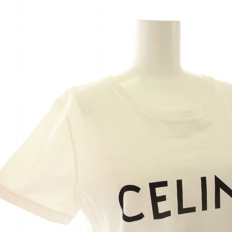 セリーヌ CELINE Tシャツ カットソー クルーネック 半袖 ロゴ M