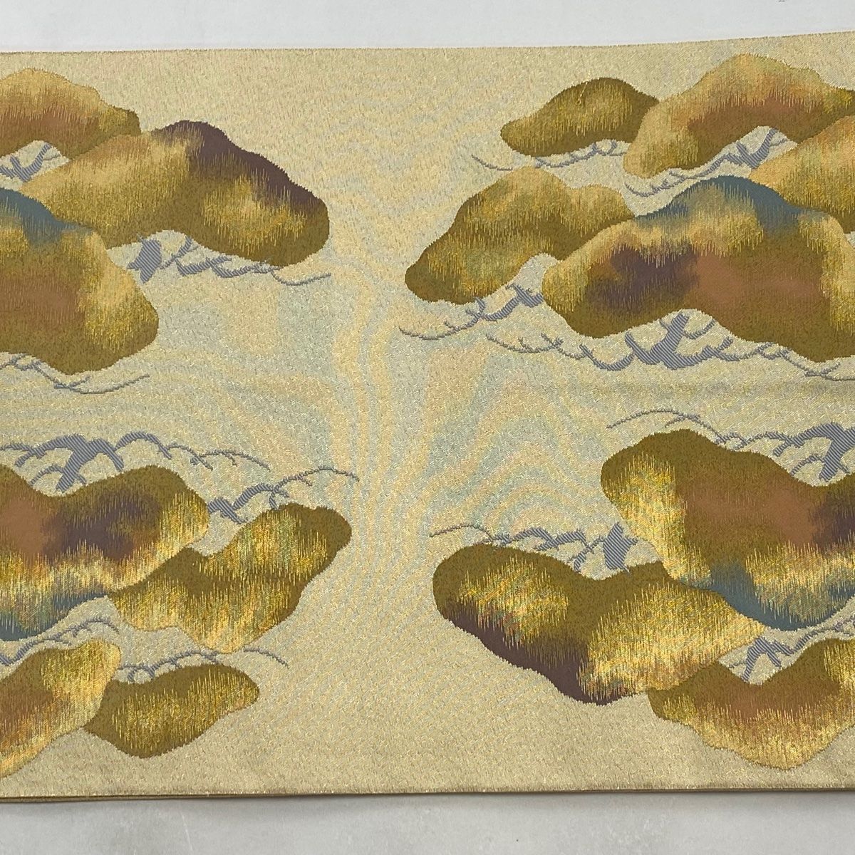 袋帯 美品 秀品 笠松 波頭 箔 金糸 金色 お太鼓柄 正絹 【中古