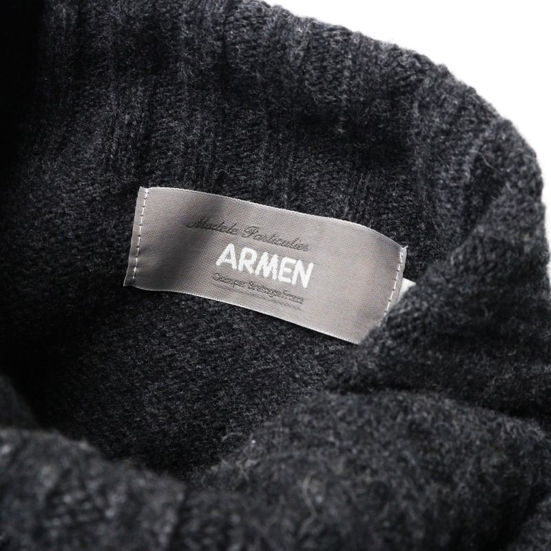 スコットランド製 アーメン Modele Particulier ARMEN ウール ハイネック ニット プルオーバー /チャコール【2400014430042】 スコットランド製 アーメン Modele Particulier ARMEN ウール