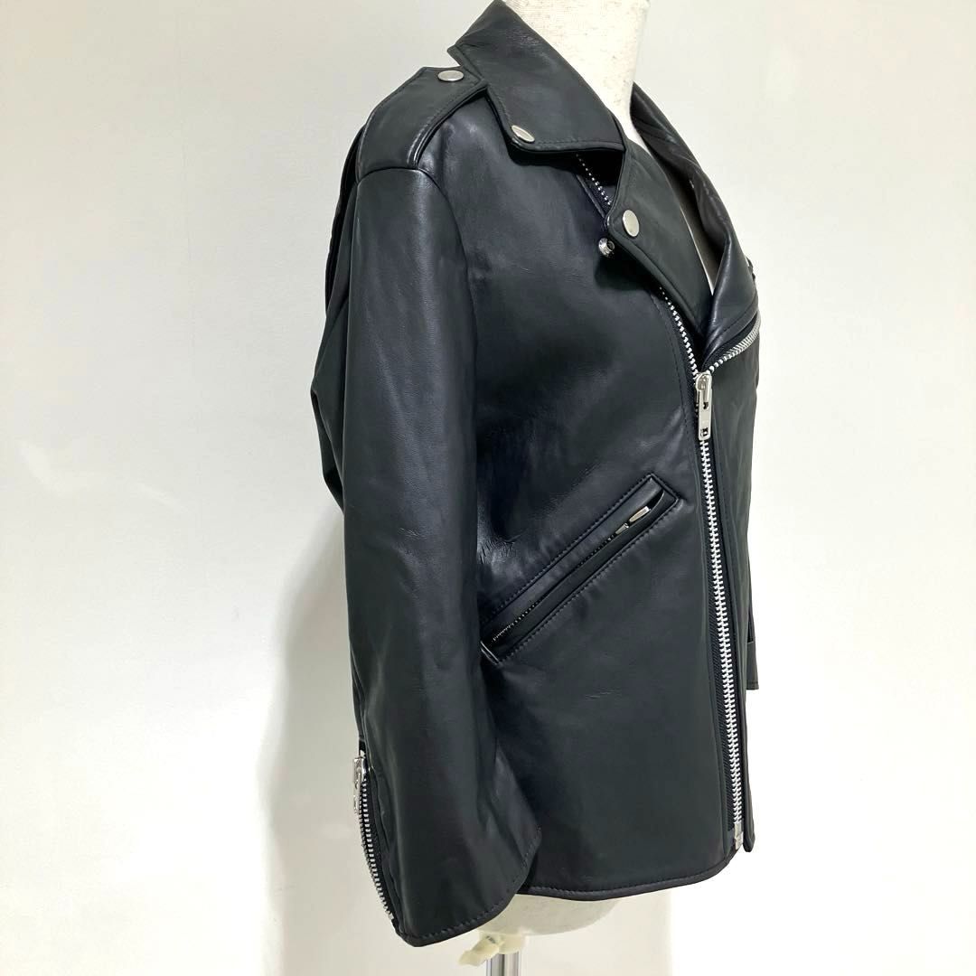 ブラック コムデギャルソン BLACK COMME des GARCONS フェイクレザー 七分袖ライダースジャケット XSサイズ 2011年