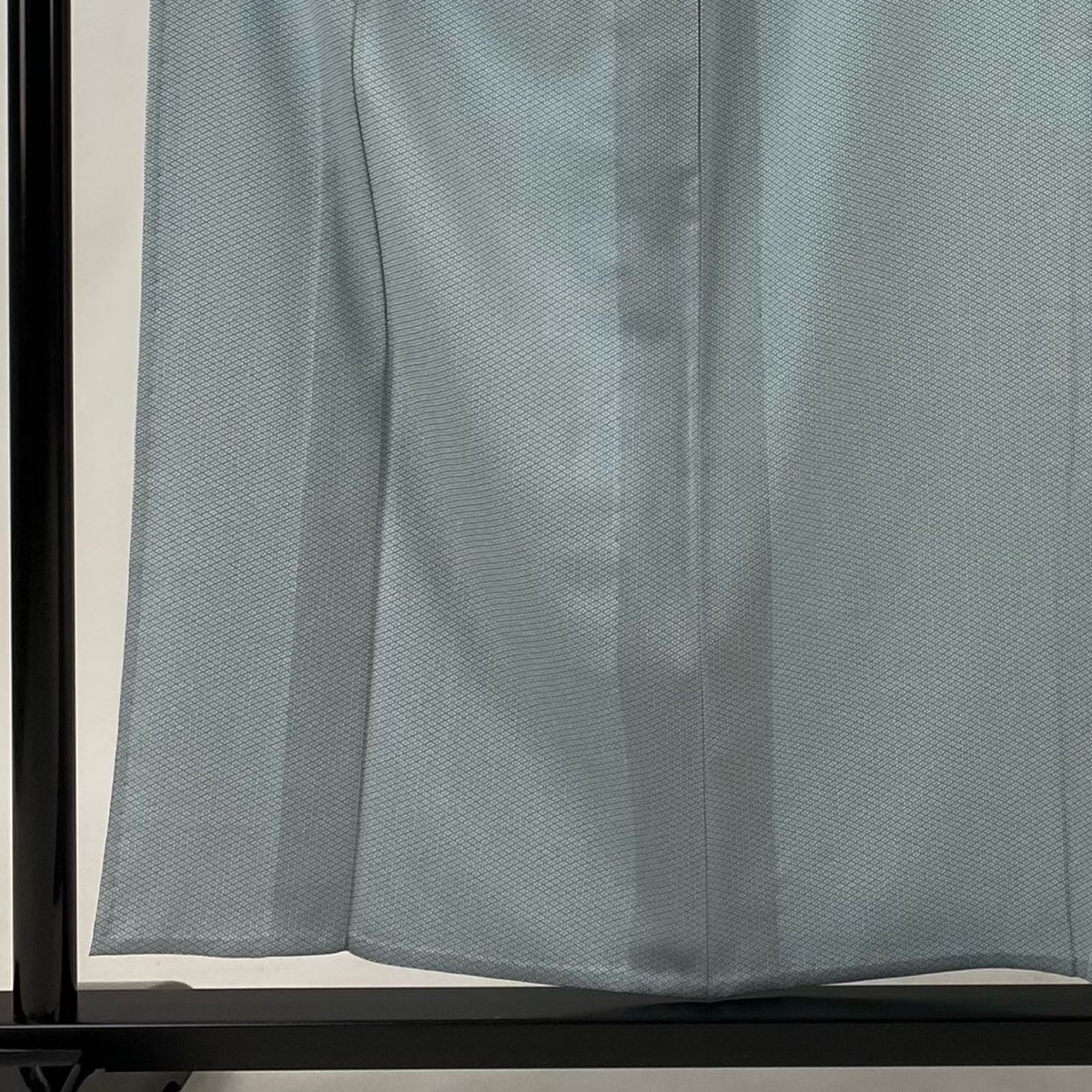 江戸小紋 身丈155cm 裄丈64cm M 単衣 行儀菱 青緑 正絹 名品 【中古  