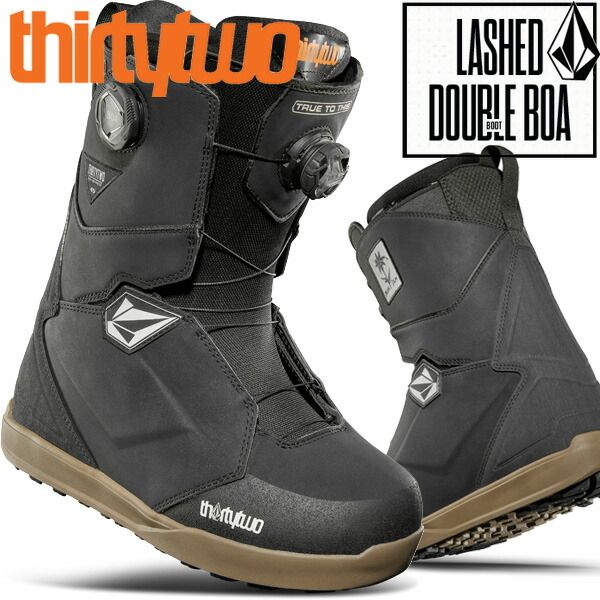 24-25 THIRTYTWO|サーティーツー LASHED DOUBLE BOA x VOLCOM ラッシュダブルボア ボルコム メンズ ブーツ 熱成型 スノーボード 2025