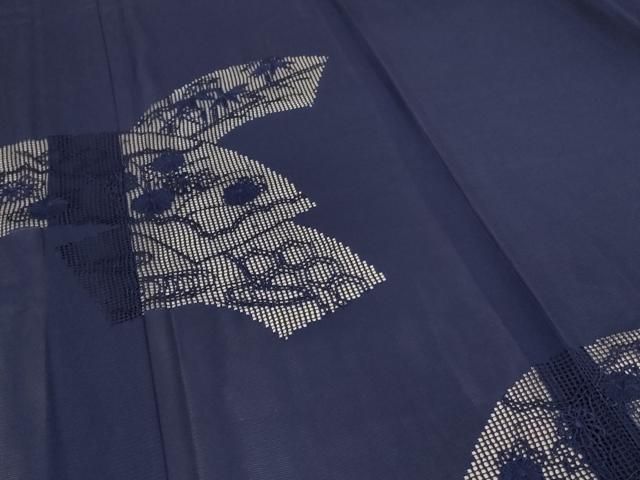 扇面草花文 青褐色