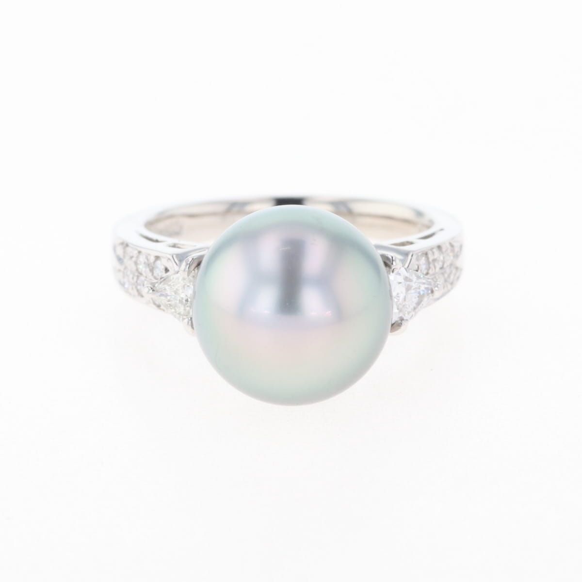 パール デザインリング プラチナ 指輪 メレダイヤ 真珠 リング 11号  