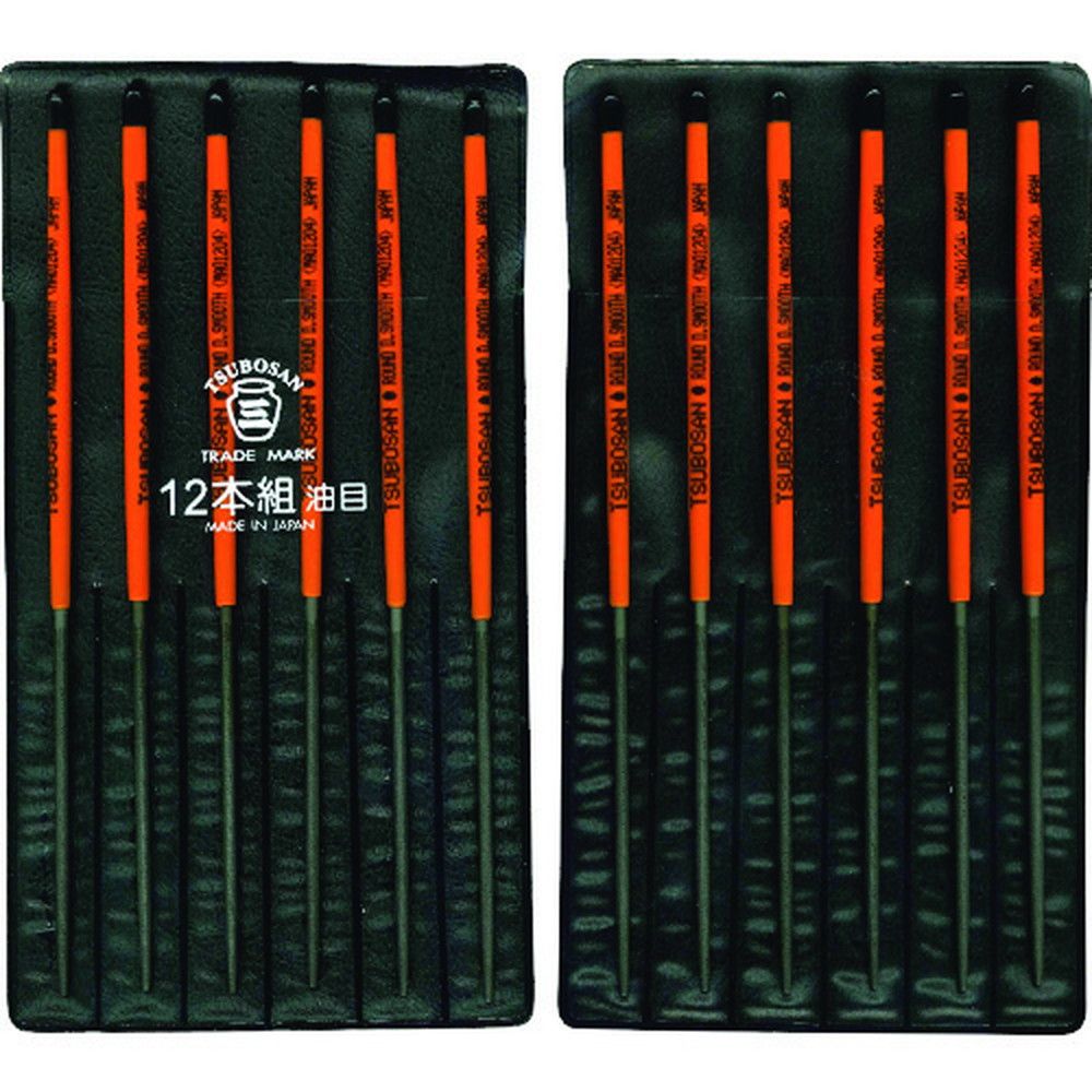 ツボサン 組ヤスリ 12本組 丸 油目 MA012-04
