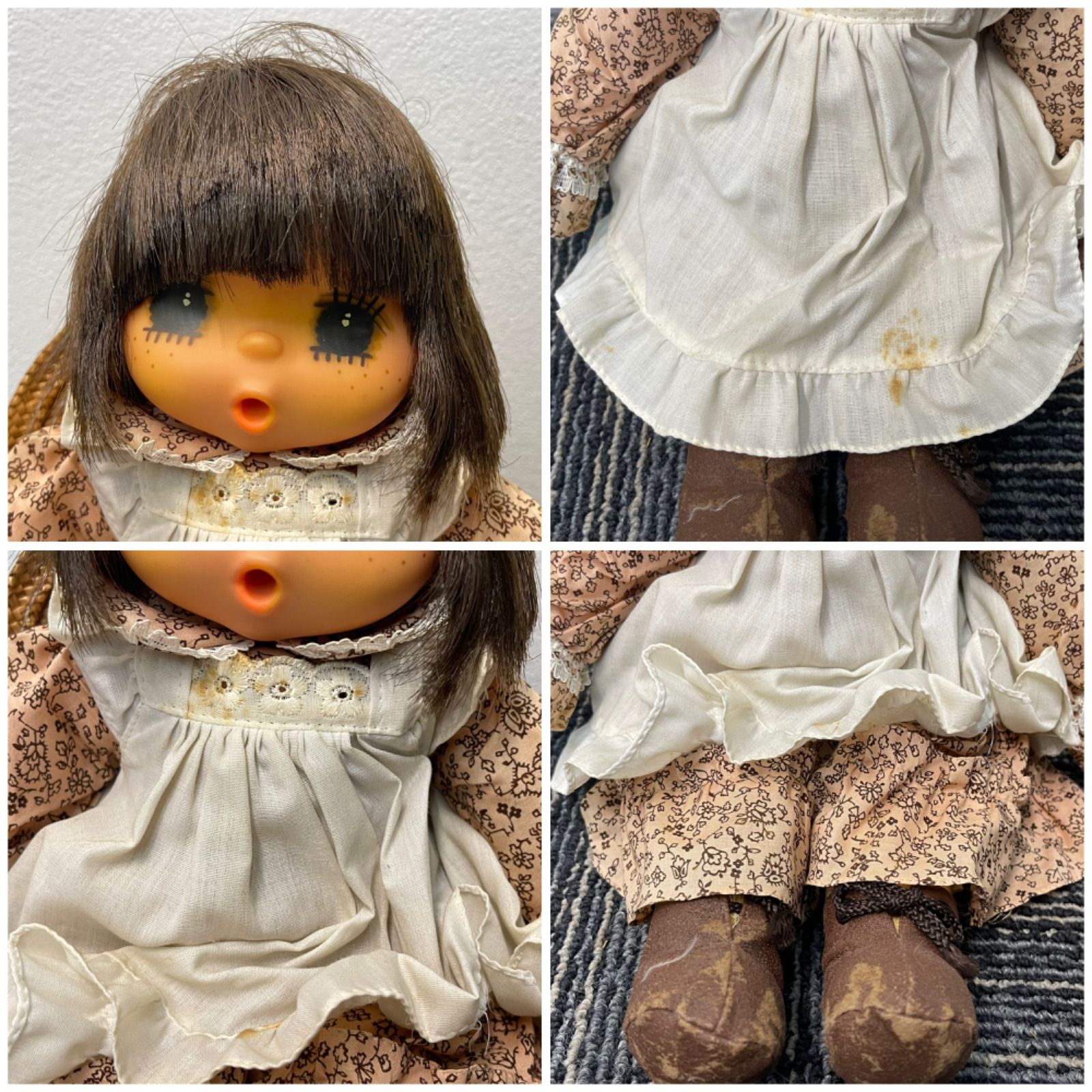 NPA】約34cm セキグチ マドモアゼルジェジェ人形 麦わら帽子 当時物