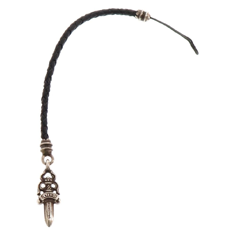 CHROME HEARTS (クロムハーツ) PHNSTRP DAGGER フォンストラップ ダガー 携帯ストラップ レザー ブラック
