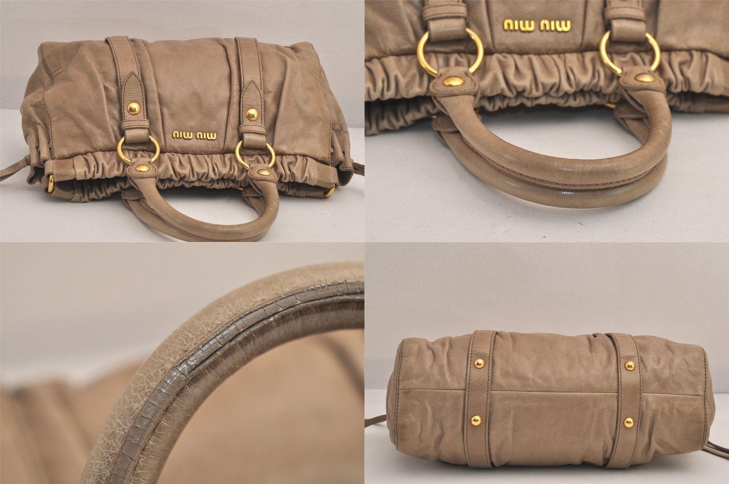 MIU MIU ラージ レザー ヴィンテージ 2WAY ショルダー バッグ MIUMIU