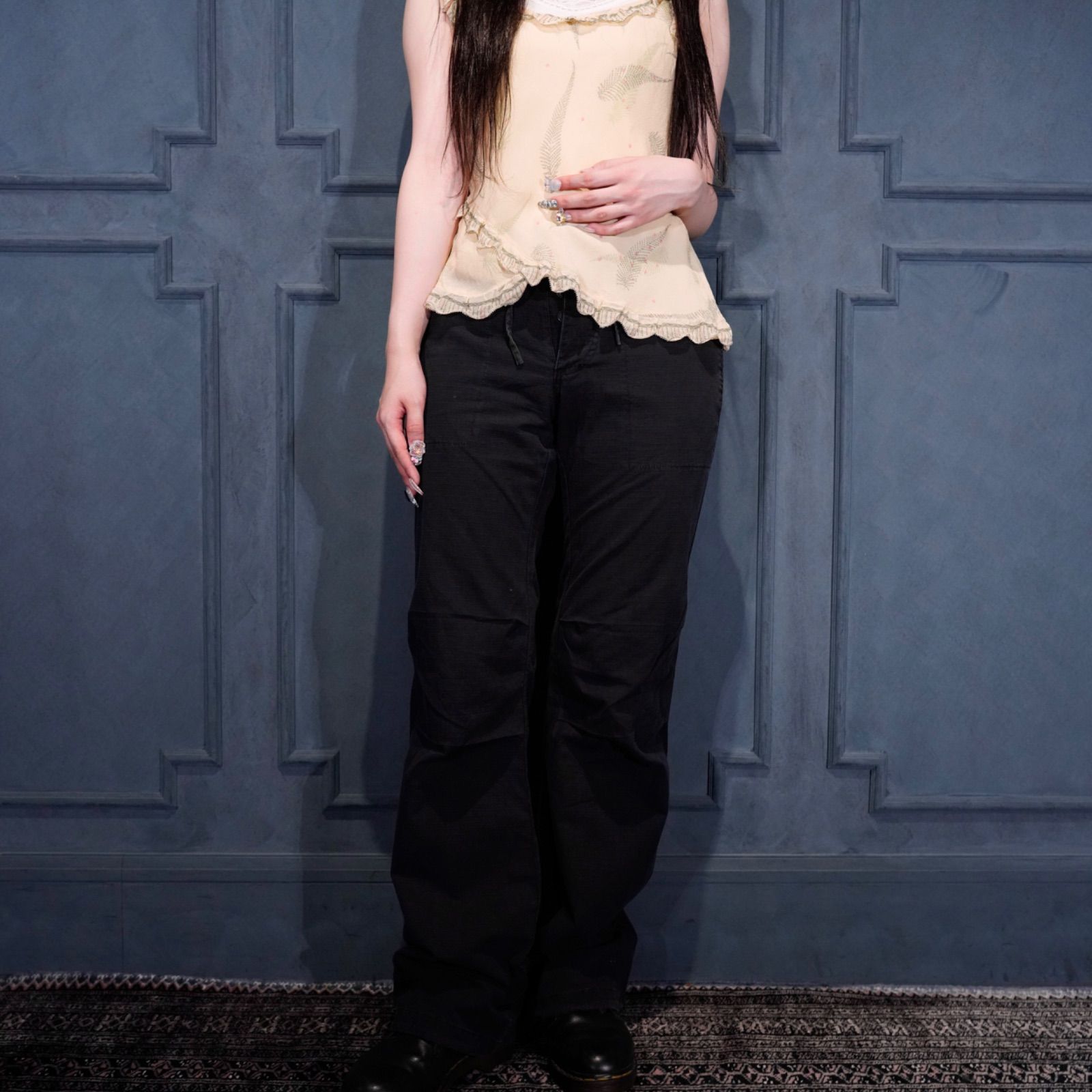 USA VINTAGE BLACK COLOR EASY CARGO PANTS|アメリカ古着ブラックカラーイージーカーゴパンツ