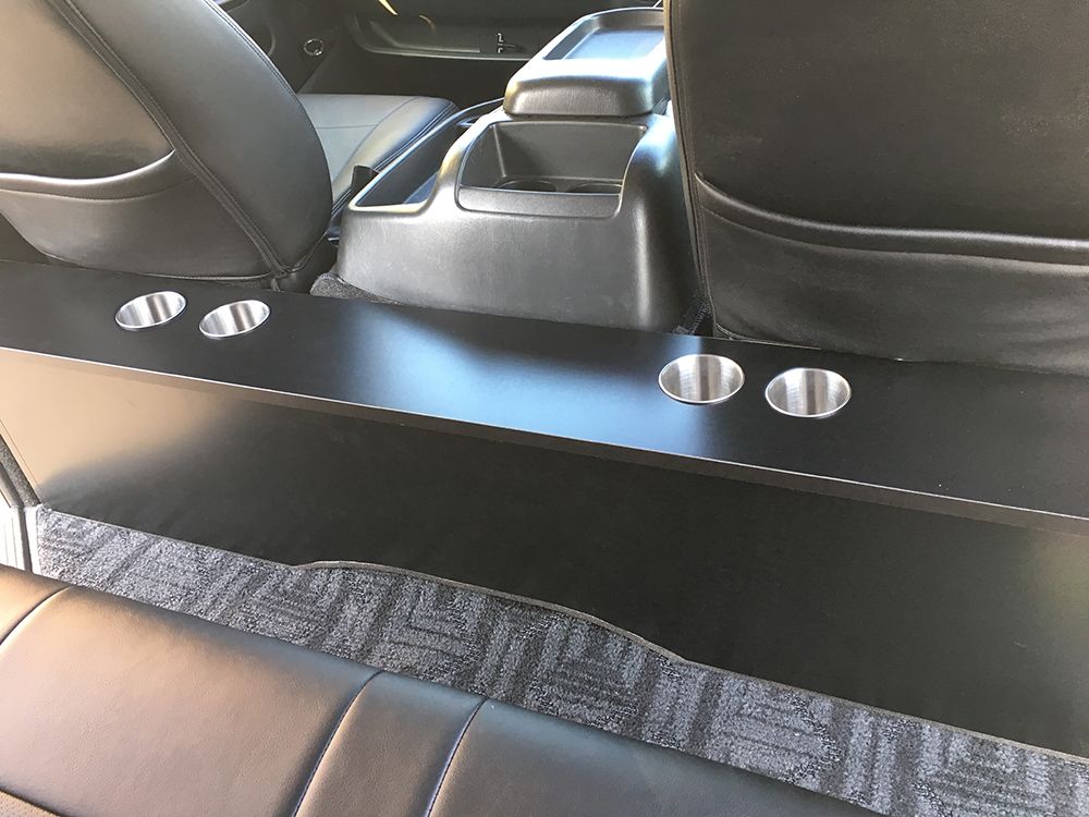 ハイエース200系 標準ボディ S GL用 セカンドテーブル ブラック ドリンクホルダー