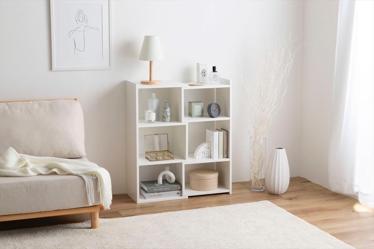 送料無料】【幅40-75cm】Sunap伸縮ラック 収納 木目調 棚