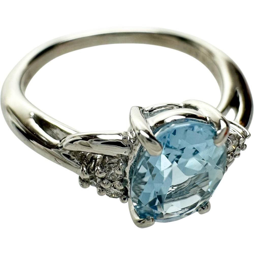 10号 アクアマリン(サンタマリアカラー) 0.93ct ダイヤモンド 