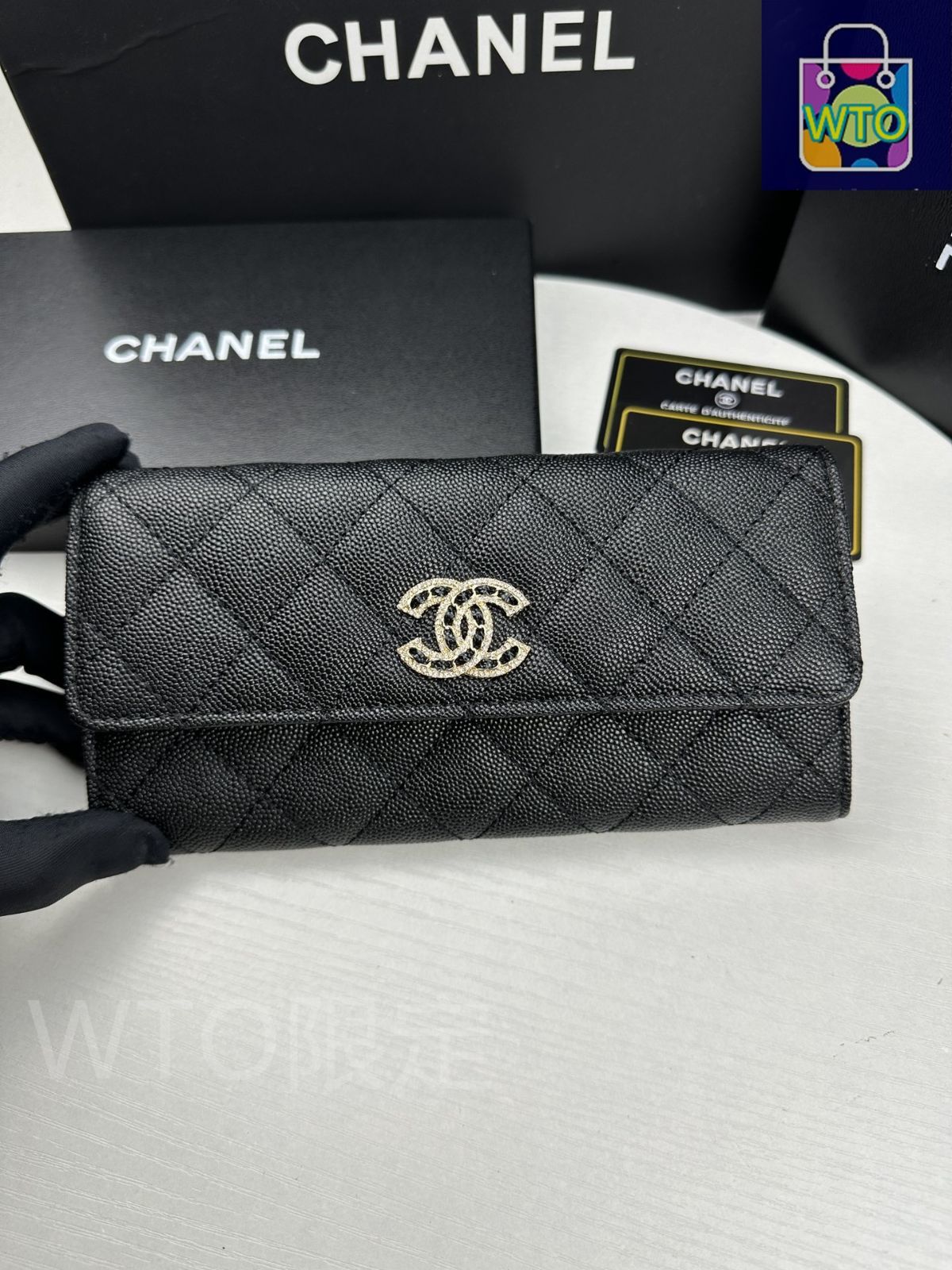 使いやすいデザイン♪【CHANEL】ウォレット シャネル)A84428☆チェーンウォレット☆ブラック (CHANEL
