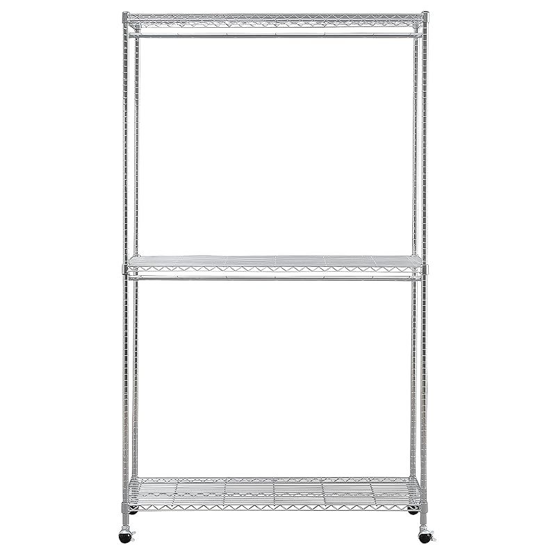 アイリスオーヤマ メタルラック ハンガーラック 幅120×奥行46×高さ210cm ラック 棚 シェルフ 収納ラック キッチン 収納 メタルシェルフ ワードローブ2段タイプ SEW2-1221BC シルバー 0 MARWIL-DEMENAGEMENTS_CH