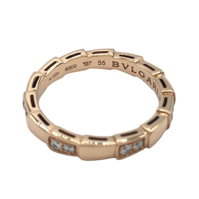 ブルガリ BVLGARI セルペンティ ヴァイパー K18PG ダイヤモンド 中古A品 リング #M ピンクゴールド750 指輪 ブランド