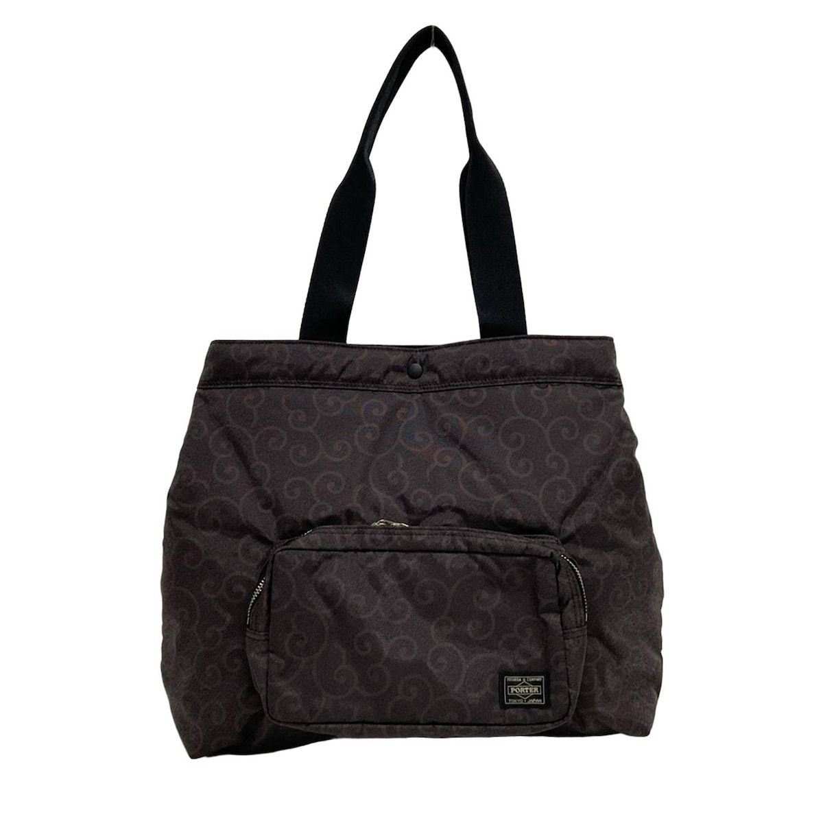 PORTER|吉田 ポーター トートバッグ - ダークグレー×ブラウン×黒 唐草