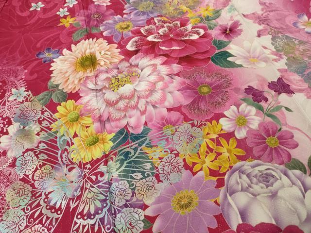 平和屋着物○豪華振袖 刺繍 花蝶文 金銀糸 金銀彩 銀通し地 正絹